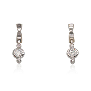 Bezel-Set Diamond Drop Earrings