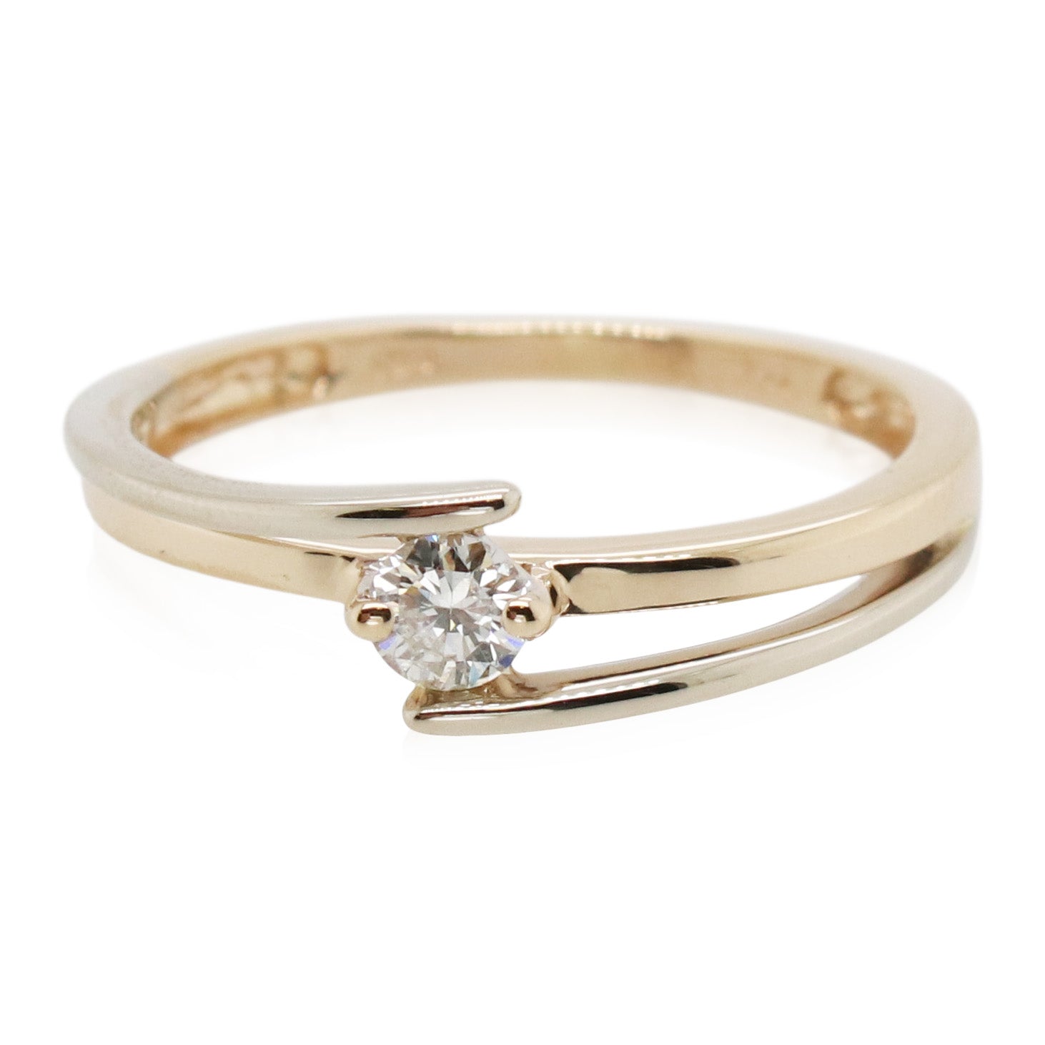 0.15ct Round Diamond Bypass Ring