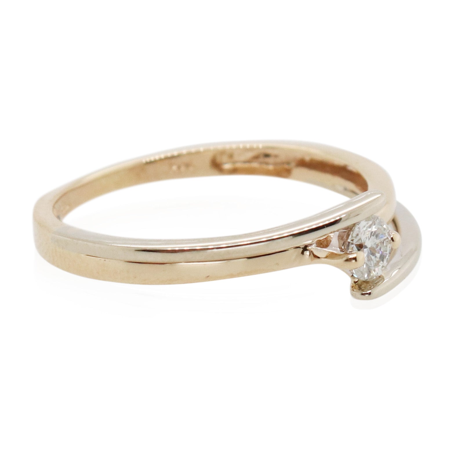 0.15ct Round Diamond Bypass Ring
