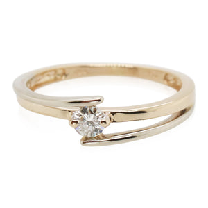 0.15ct Round Diamond Bypass Ring
