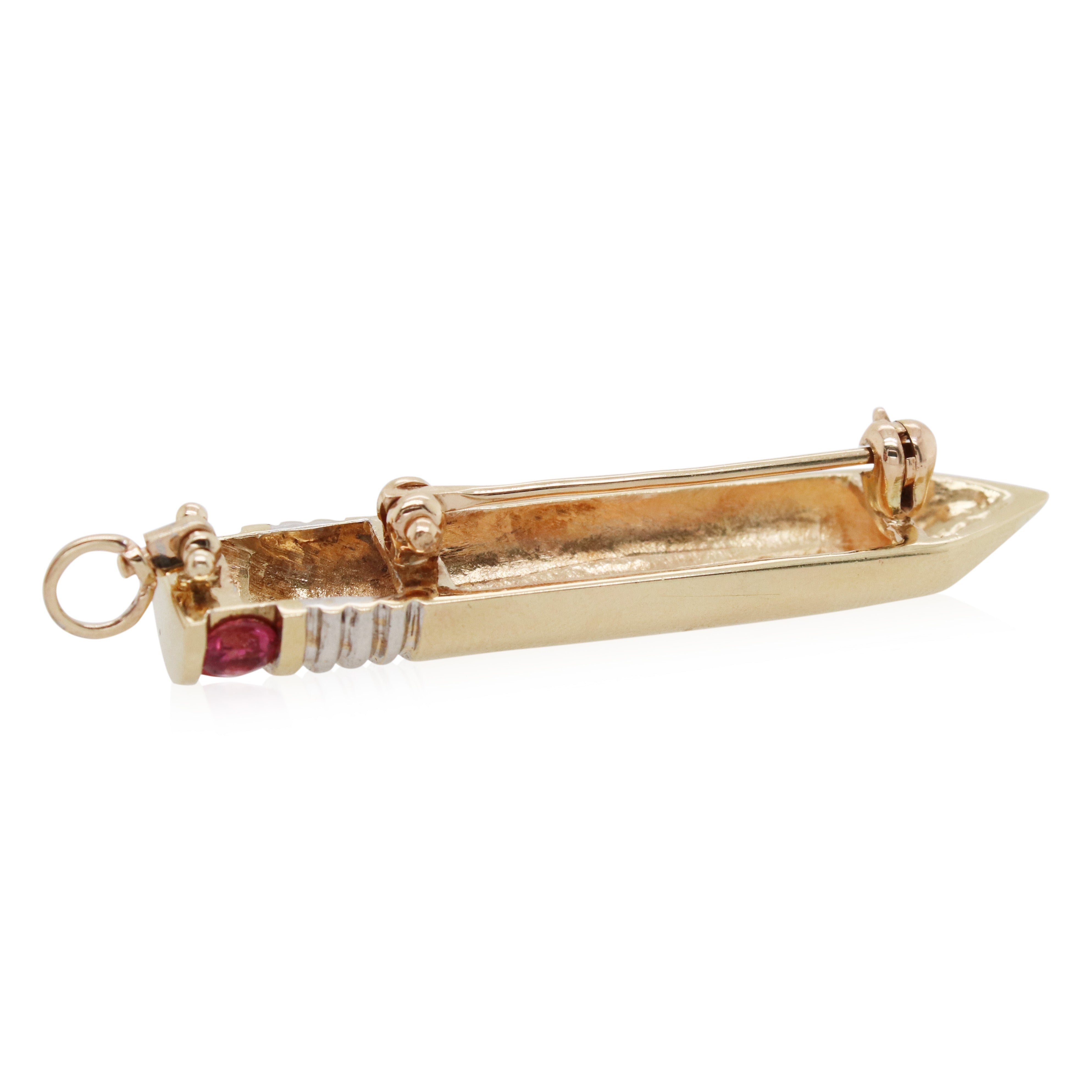 Pink Tourmaline Pencil Brooch