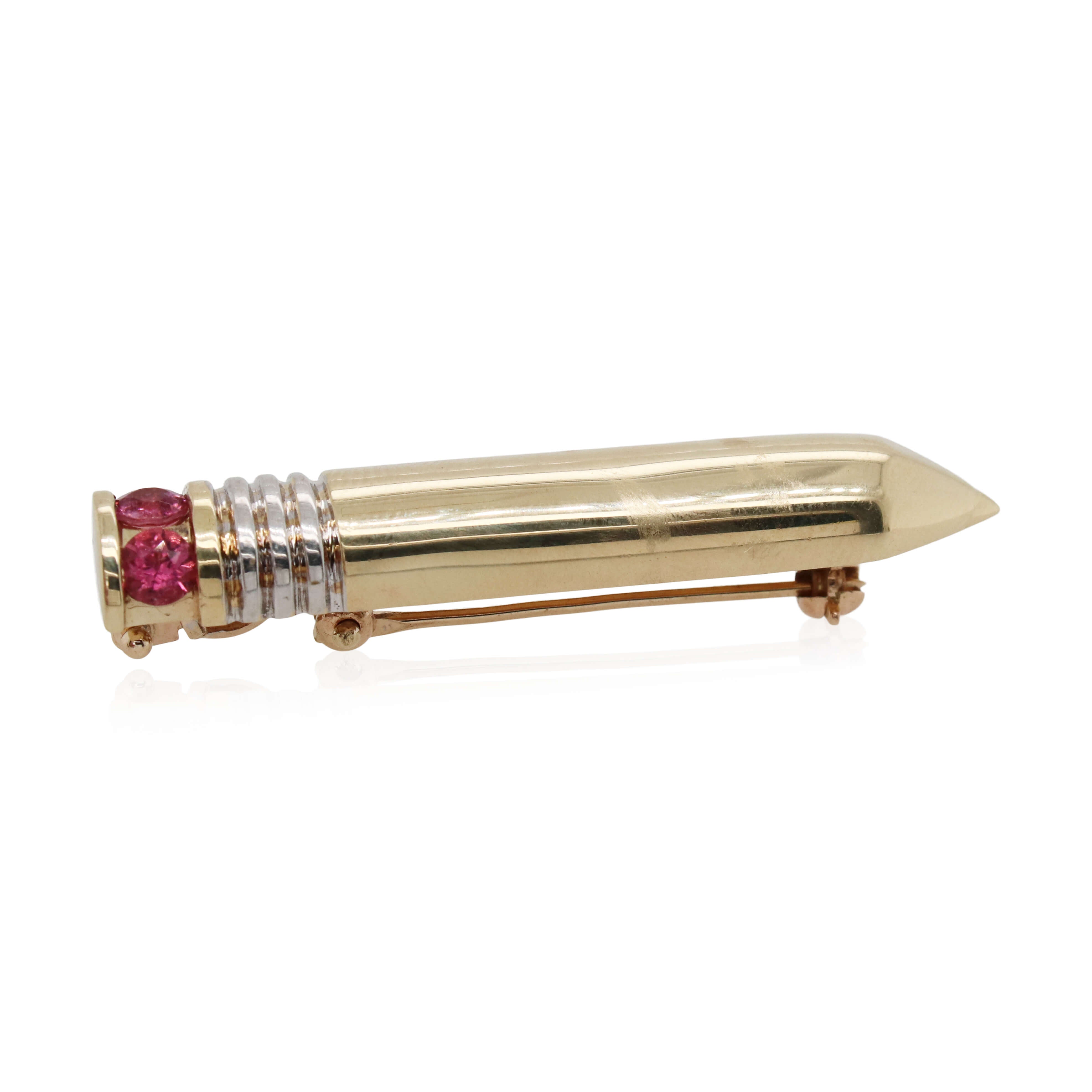 Pink Tourmaline Pencil Brooch