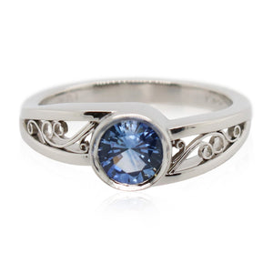 5.5mm Montana Sapphire Scroll Ring