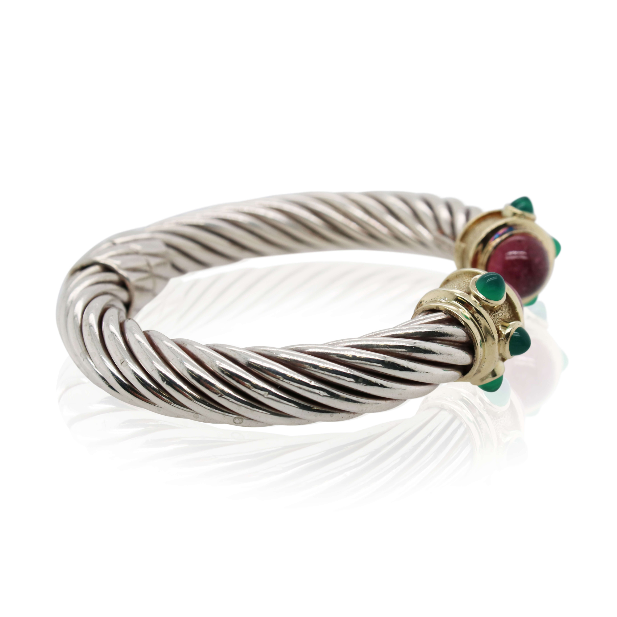 Estate David Yurman Pink and Green Tourmaline Bracelet