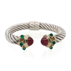 Estate David Yurman Pink and Green Tourmaline Bracelet
