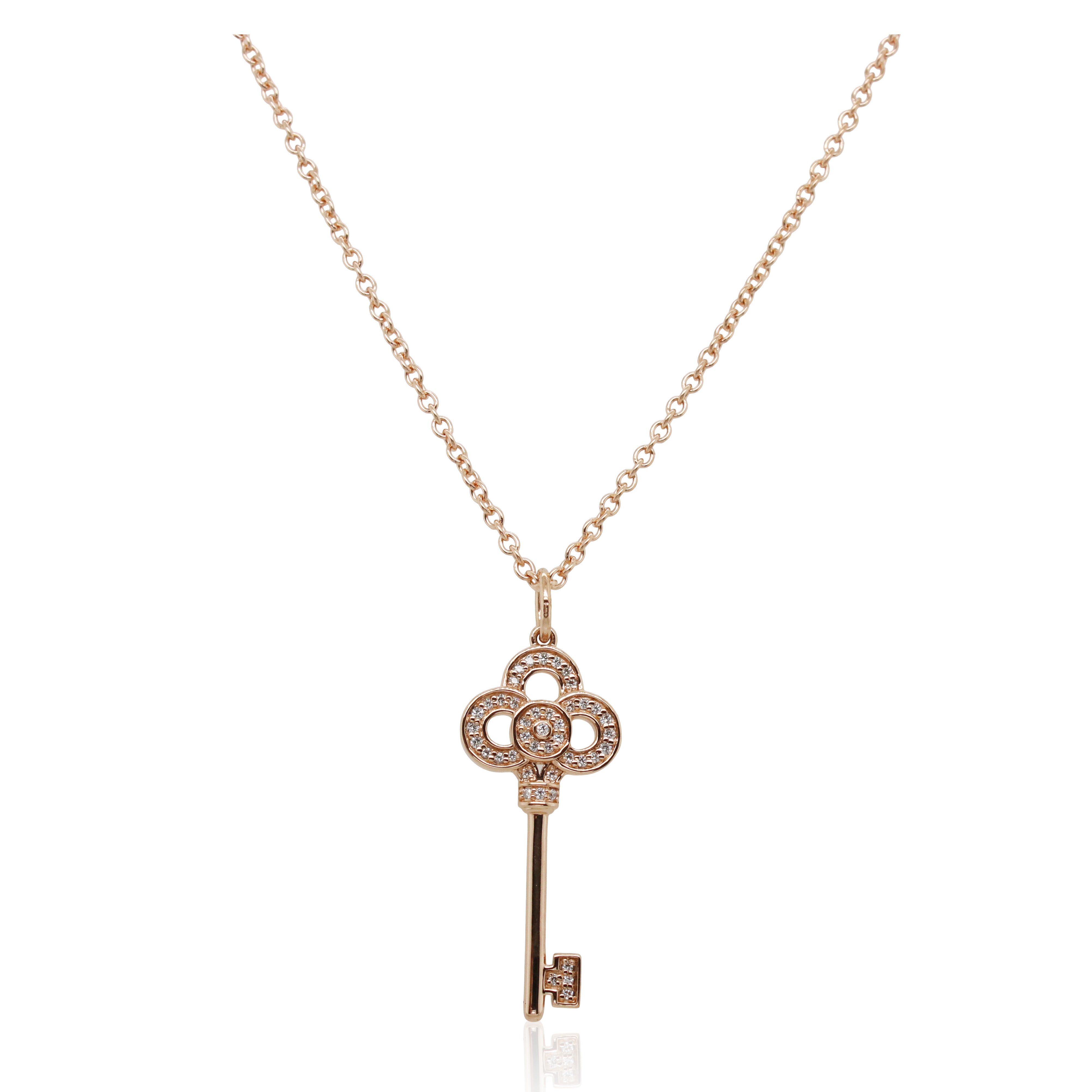 Estate Tiffany & Co. Key Diamond Necklace