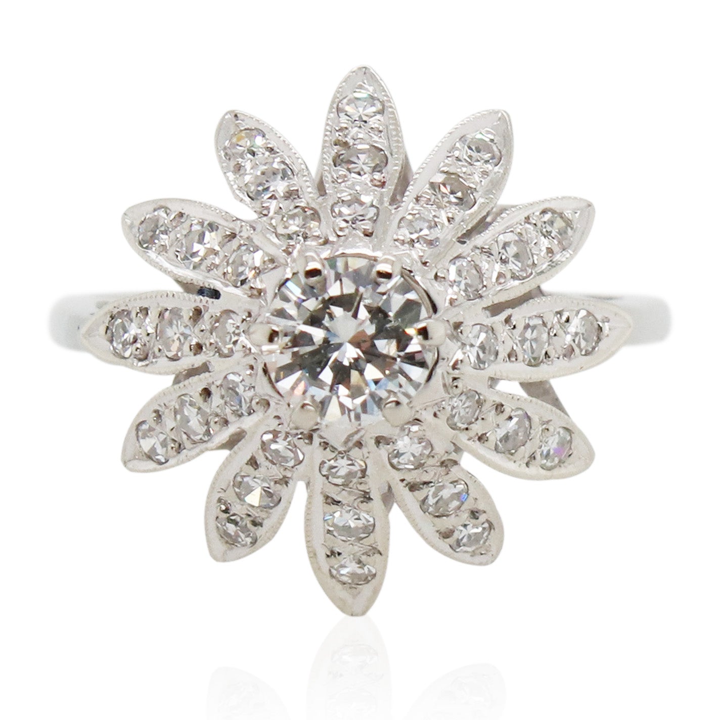 Estate 0.38ct Diamond Flower Ring