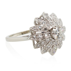 Estate 0.38ct Diamond Flower Ring