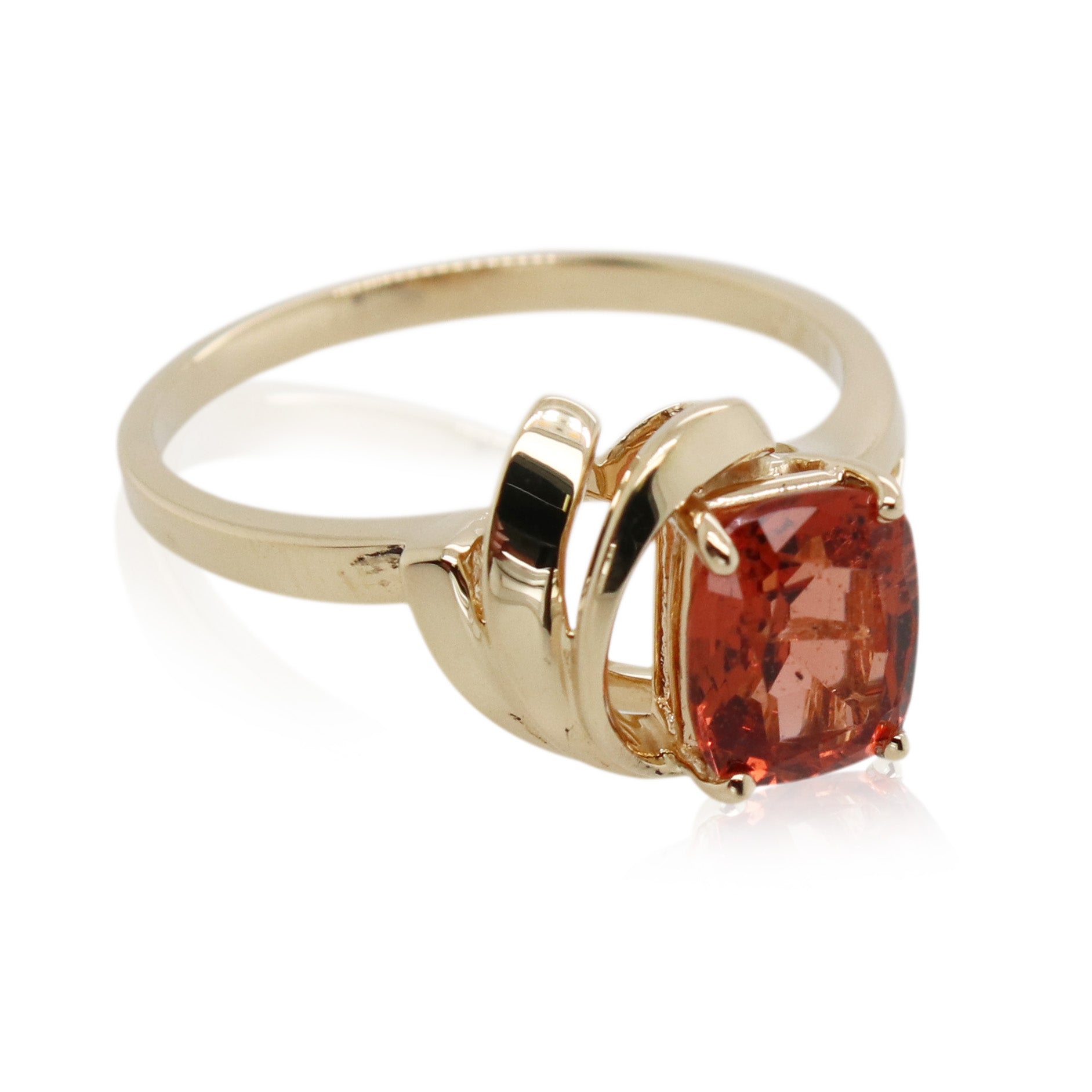 1.75ct Cushion Cut Peach Garnet Ring