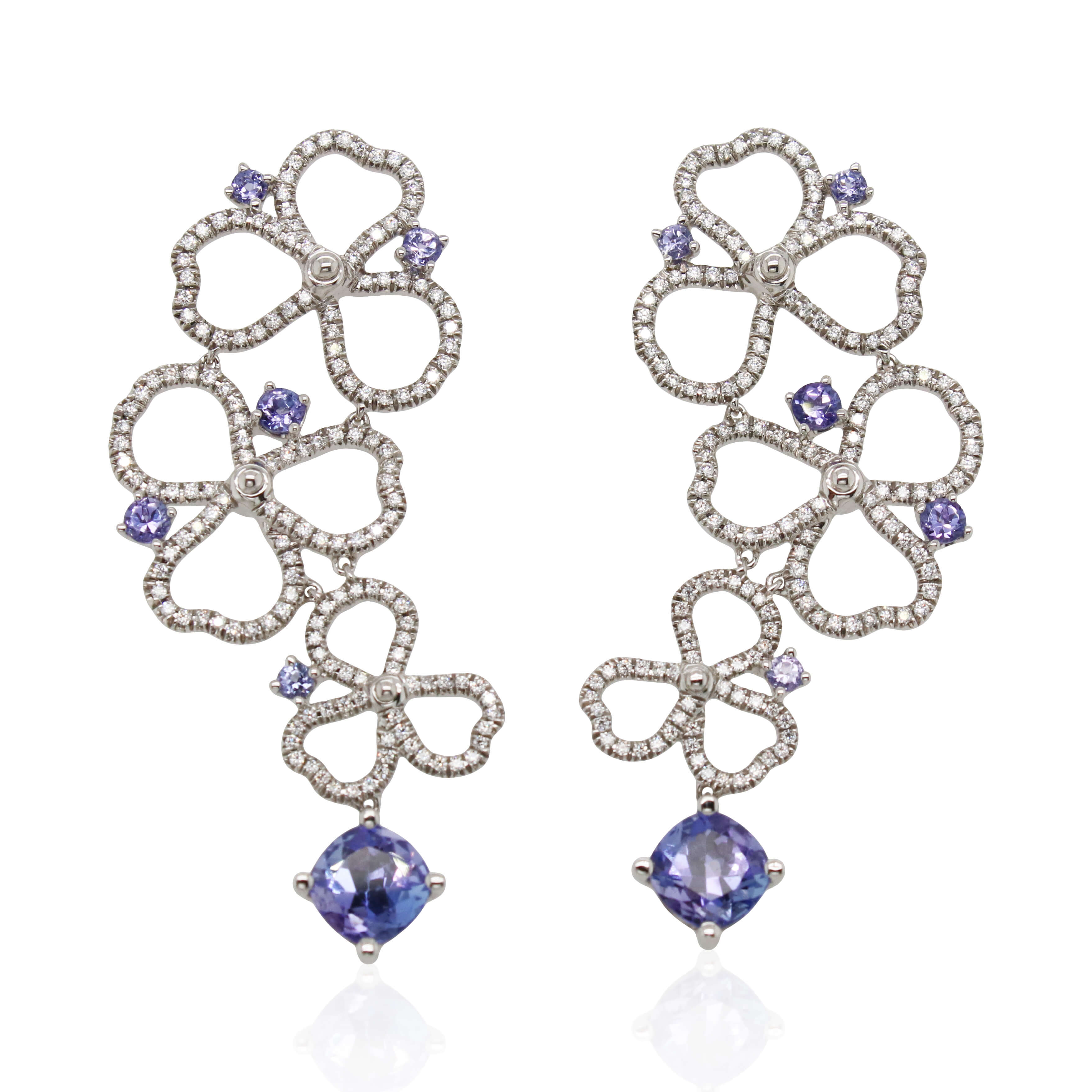 Estate Tiffany & Co. Tanzanite Paper Flower Earrings