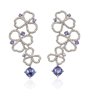 Estate Tiffany & Co. Tanzanite Paper Flower Earrings