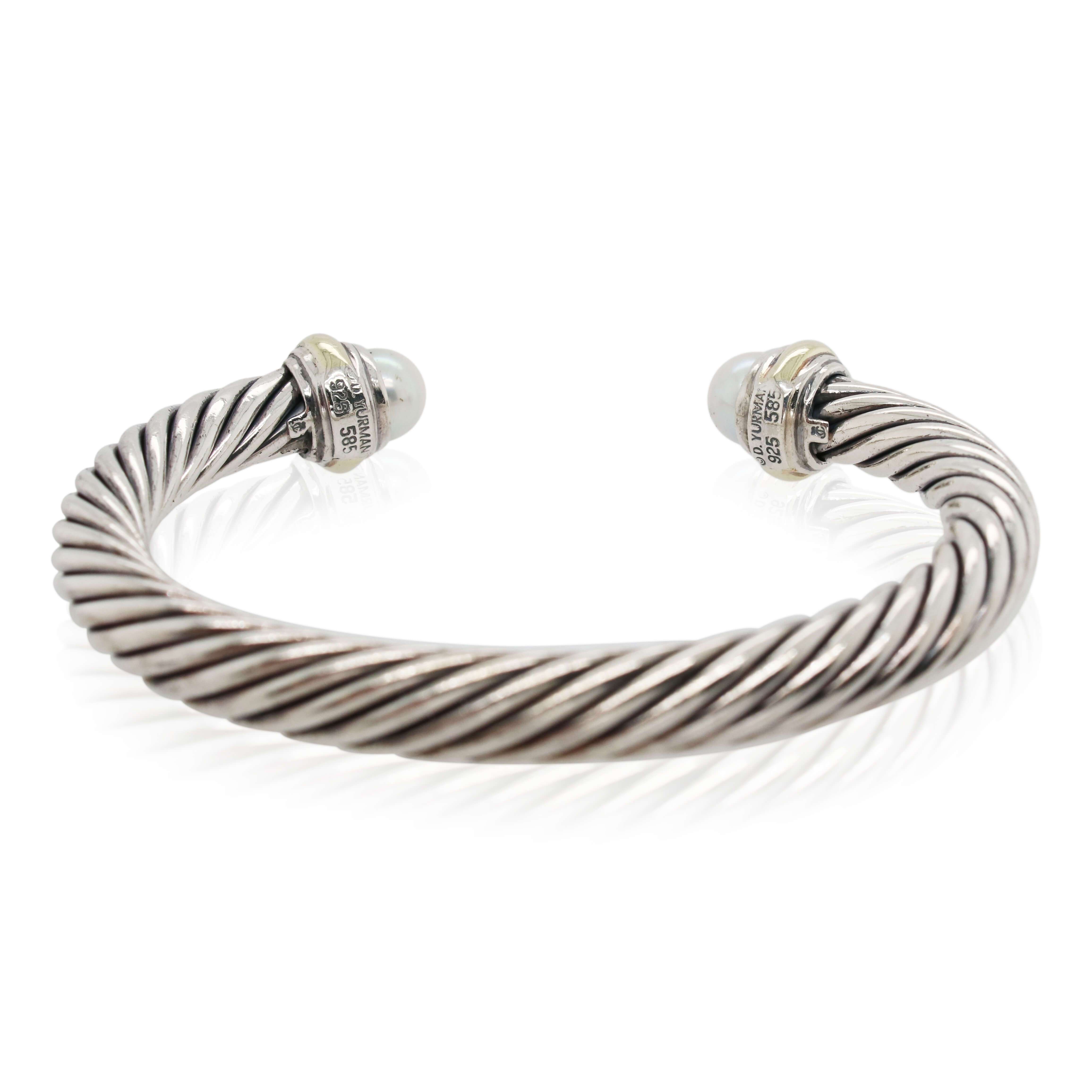 Estate David Yurman 7mm Pearl Cable Bracelet