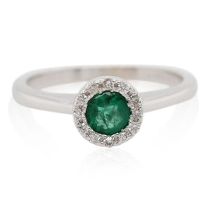 Estate 0.35ct Emerald and Diamond Ring