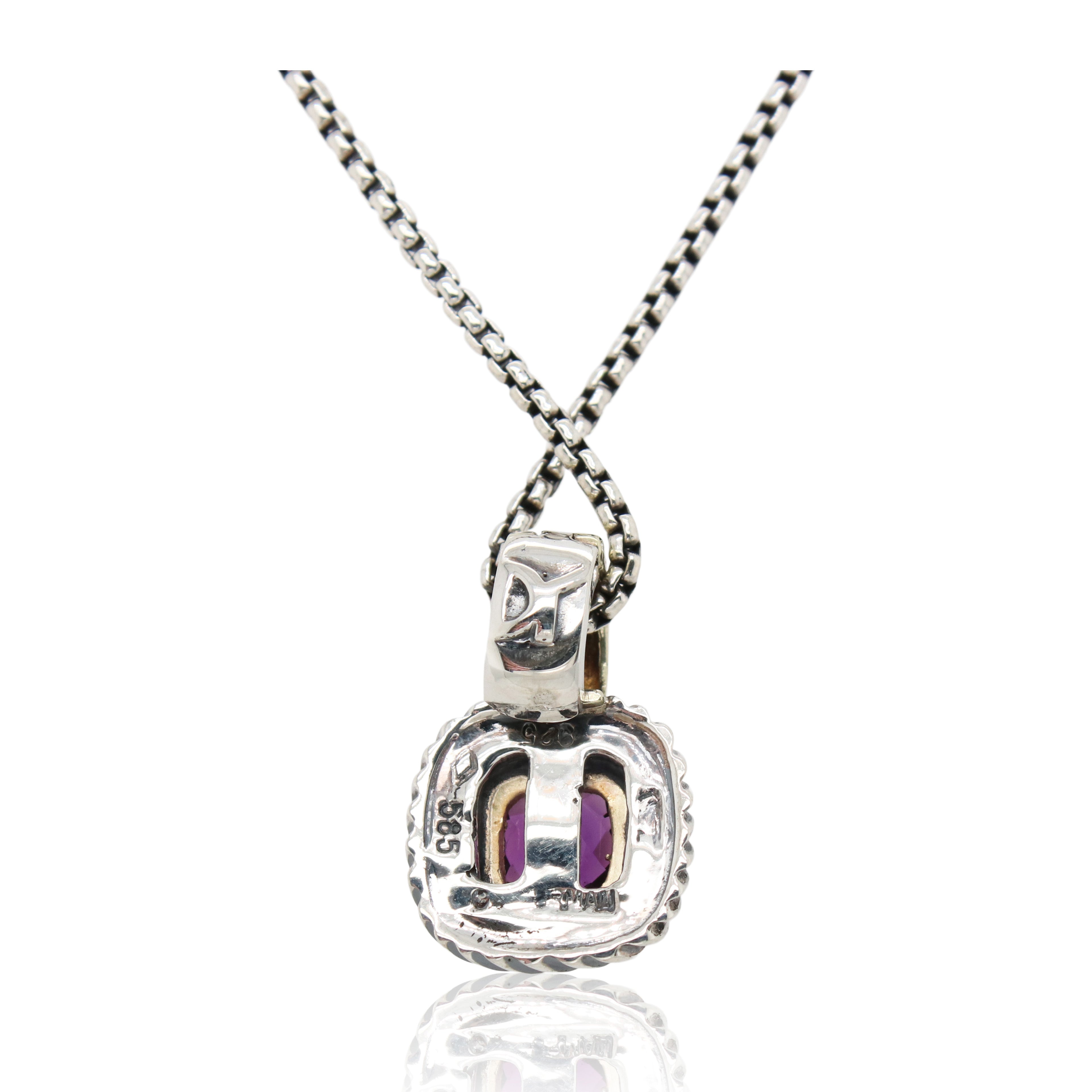 Estate David Yurman Small Amethyst Pendant
