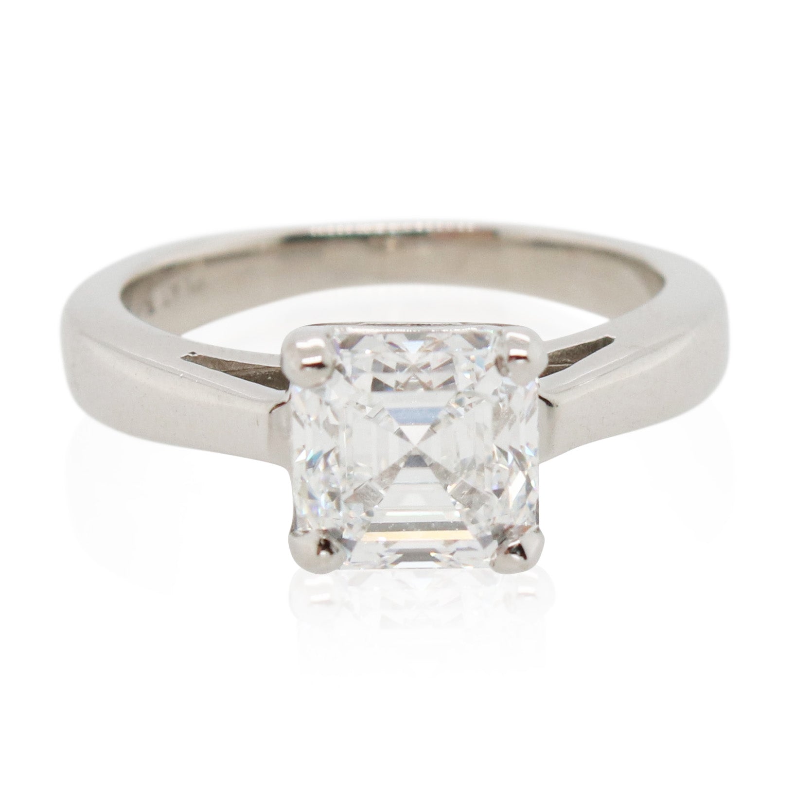 Estate 1.56ct Square Emerald Cut Diamond Engagement Ring