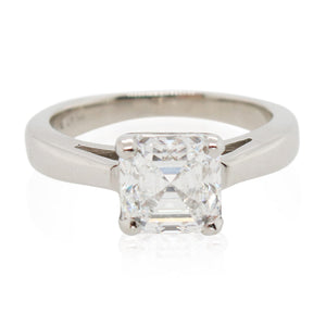 Estate 1.56ct Square Emerald Cut Diamond Engagement Ring