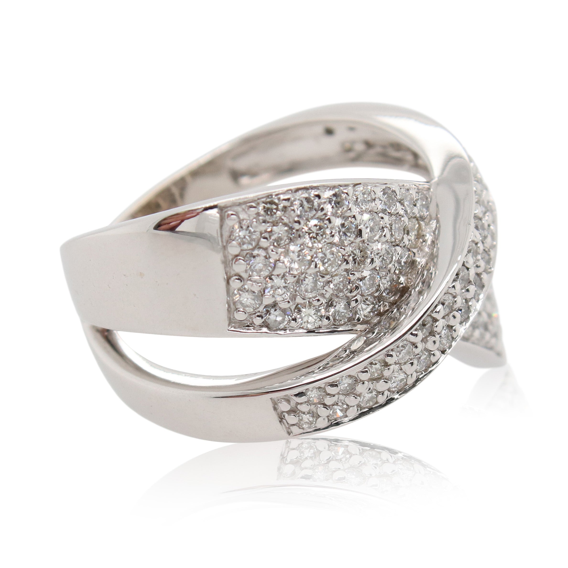 Estate Pavé Diamond Crossover Ring