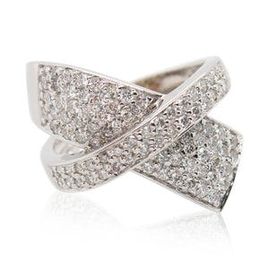 Estate Pavé Diamond Crossover Ring