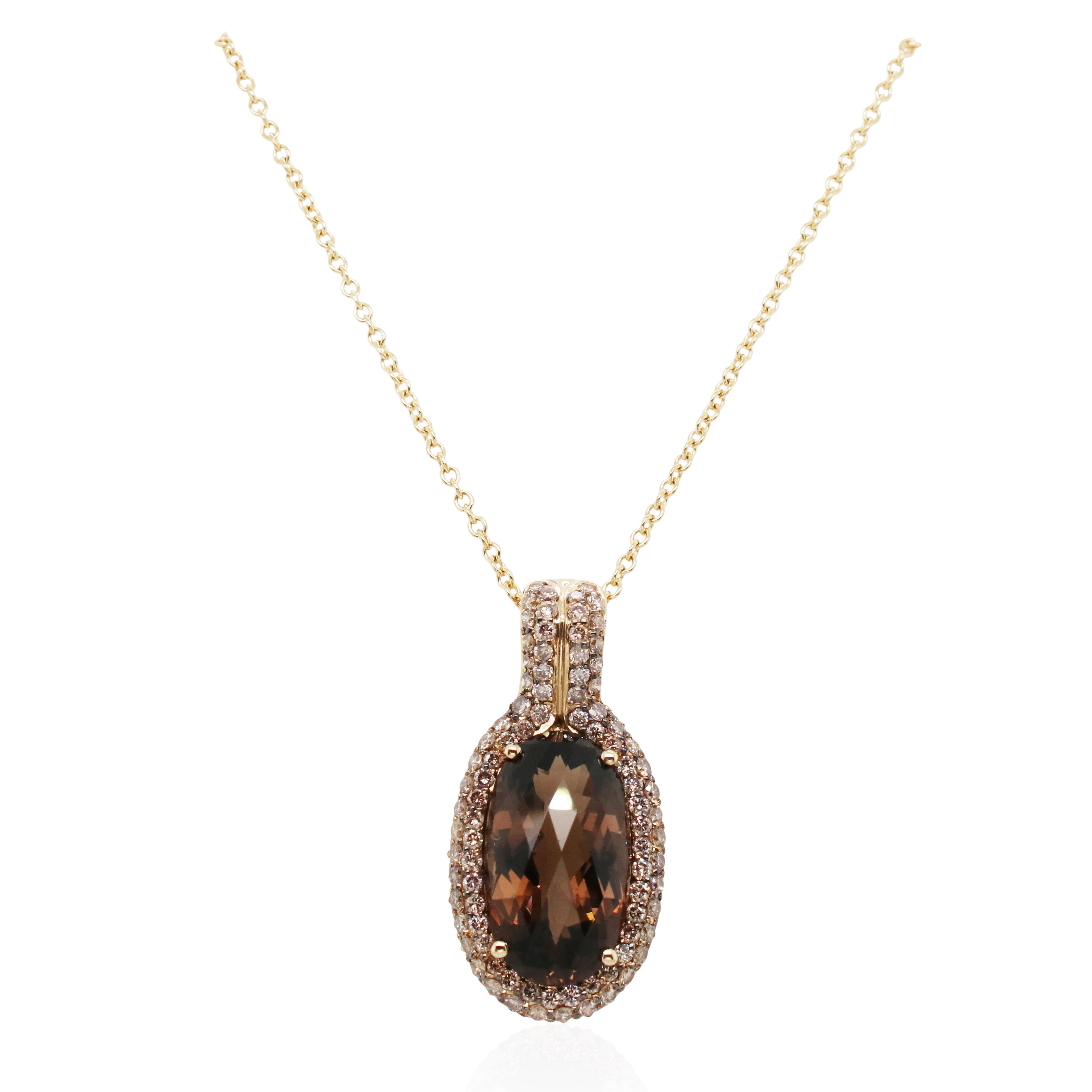 9.50ct Quartz and Diamond Halo Pendant