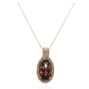 9.50ct Quartz and Diamond Halo Pendant
