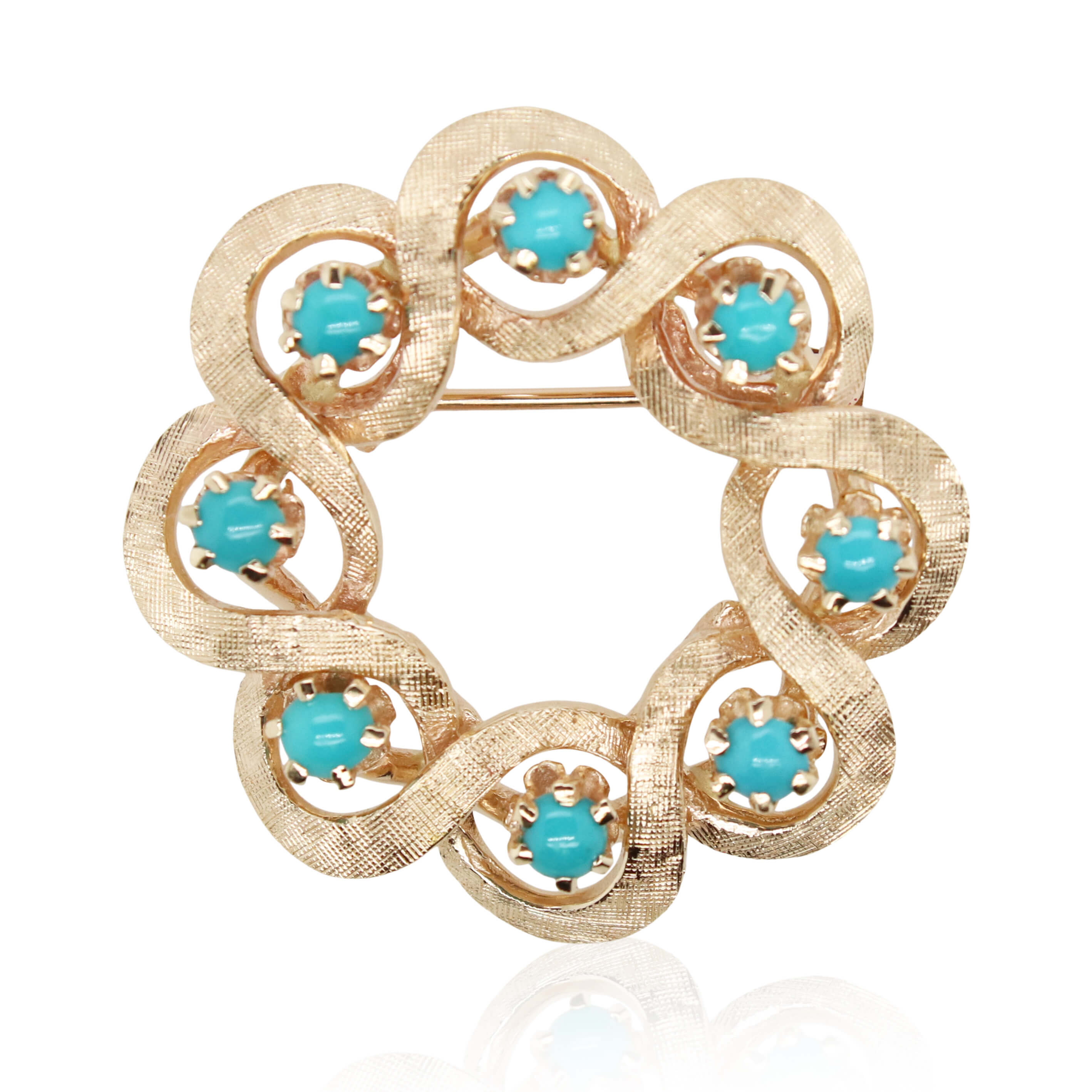 Estate Turquoise Wreath Brooch