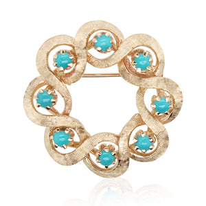 Estate Turquoise Wreath Brooch