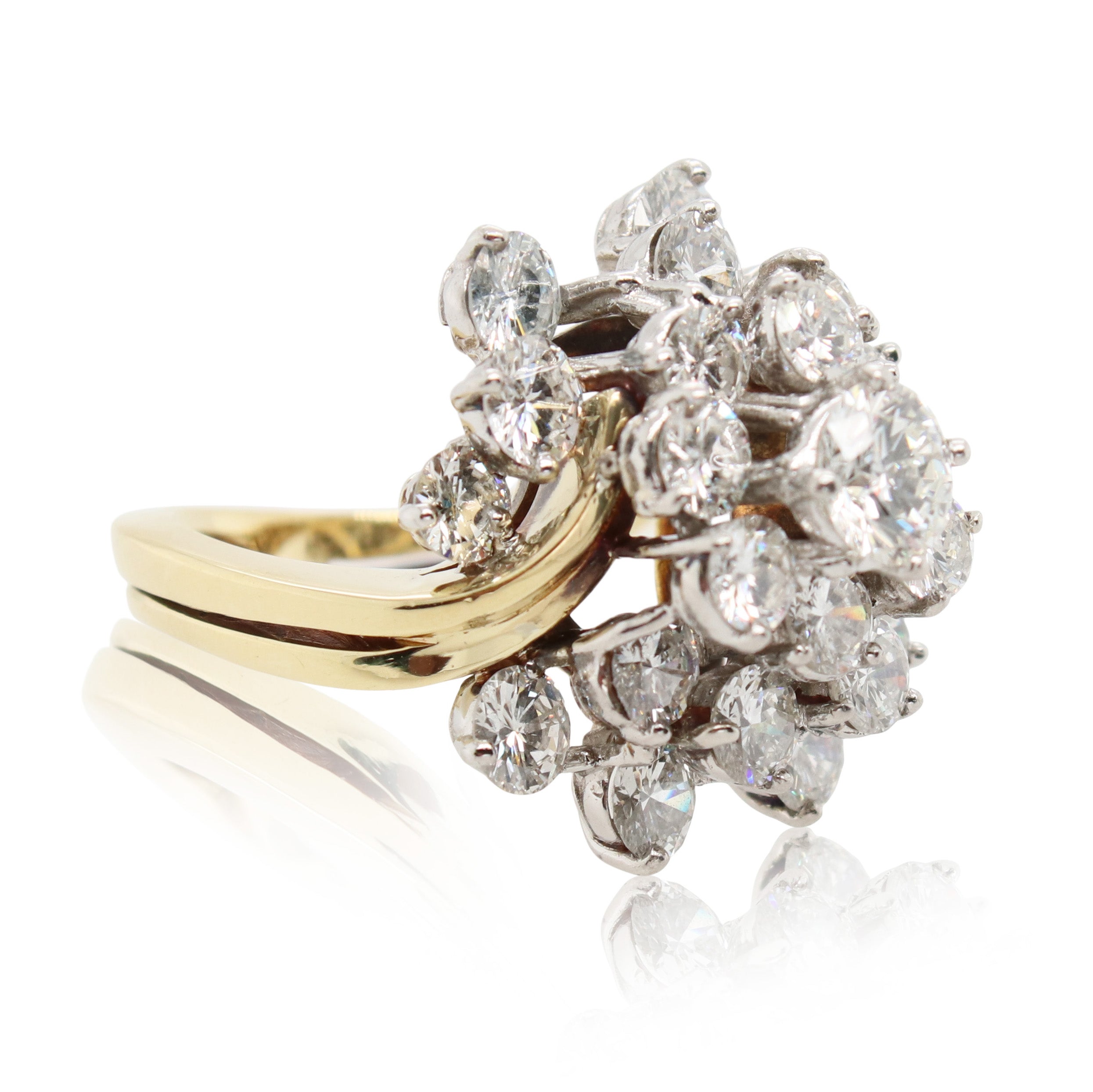5.80ct Total Weight Diamond Cluster Ring