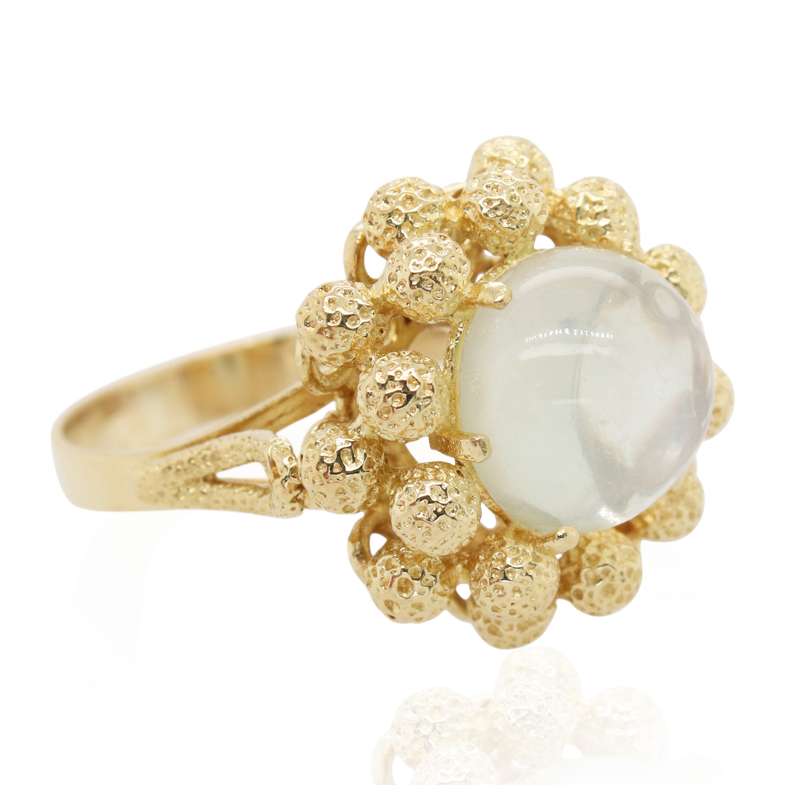 Cabochon Moonstone Cluster Ring