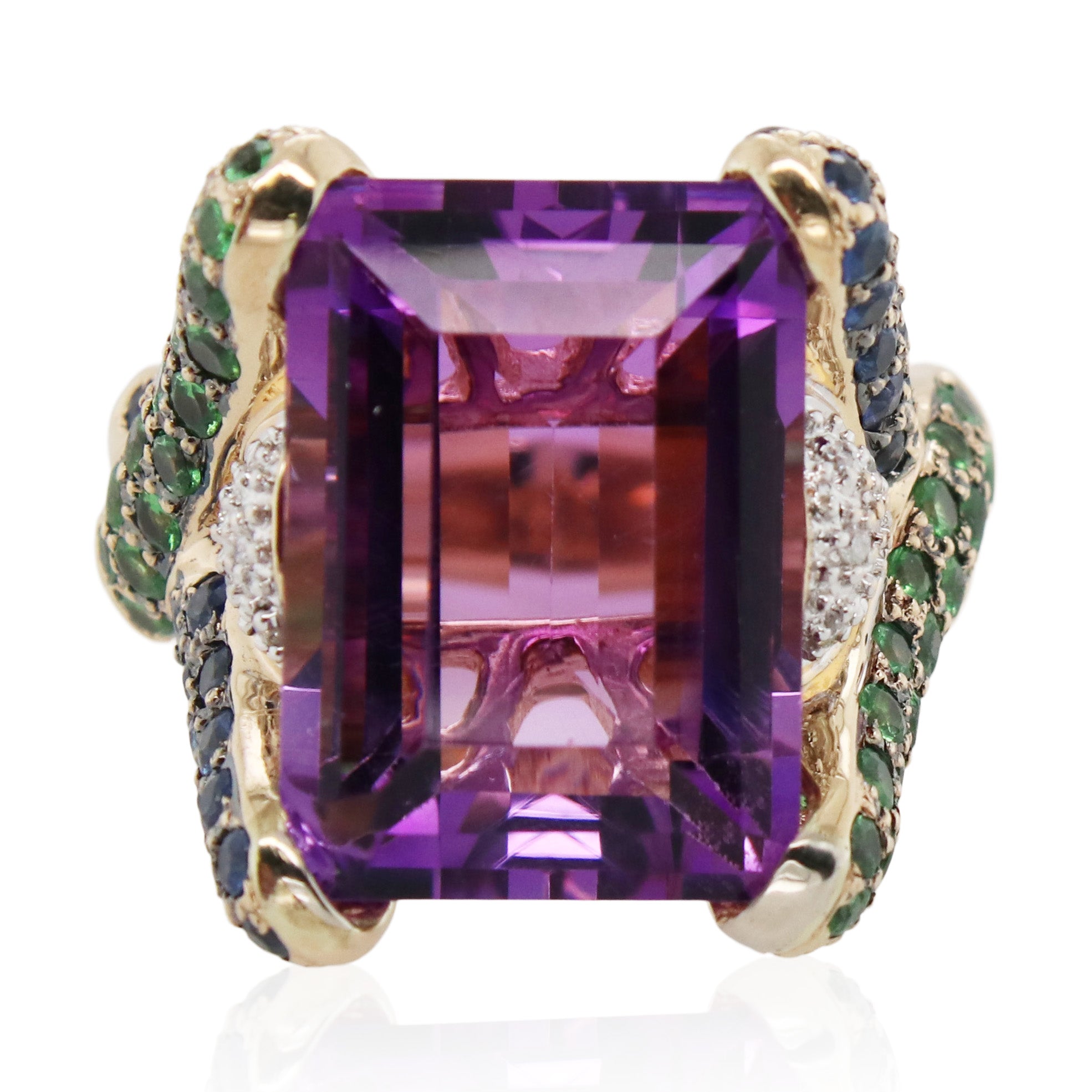 Estate Amethyst and Multi-Gemstone Ring