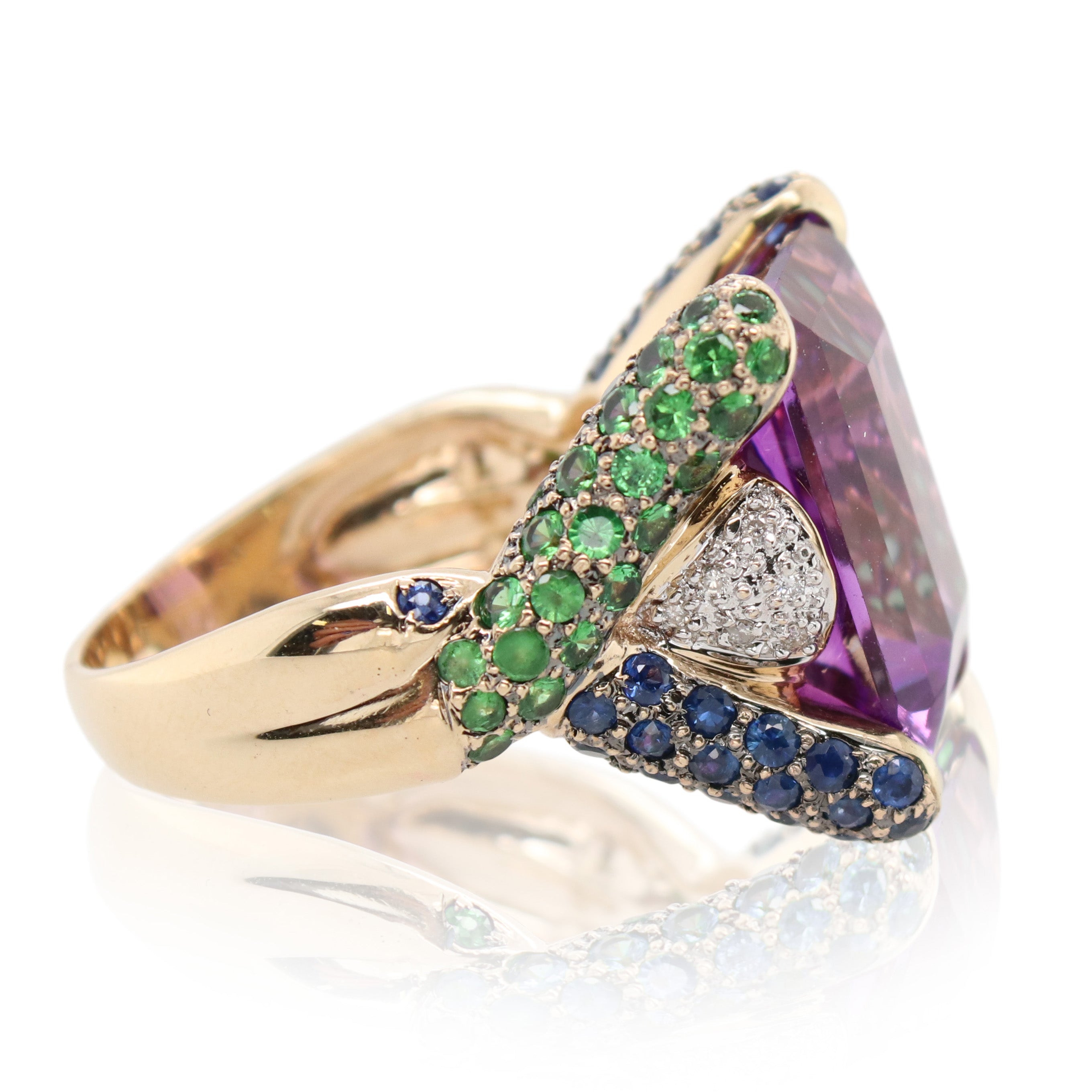 Estate Amethyst and Multi-Gemstone Ring