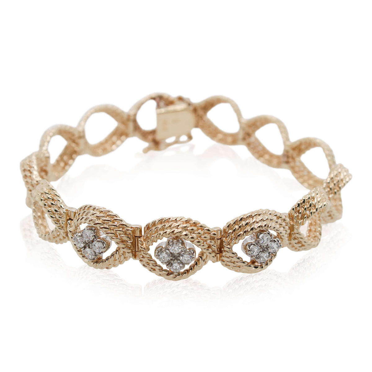 Estate Diamond Station Link Bracelet