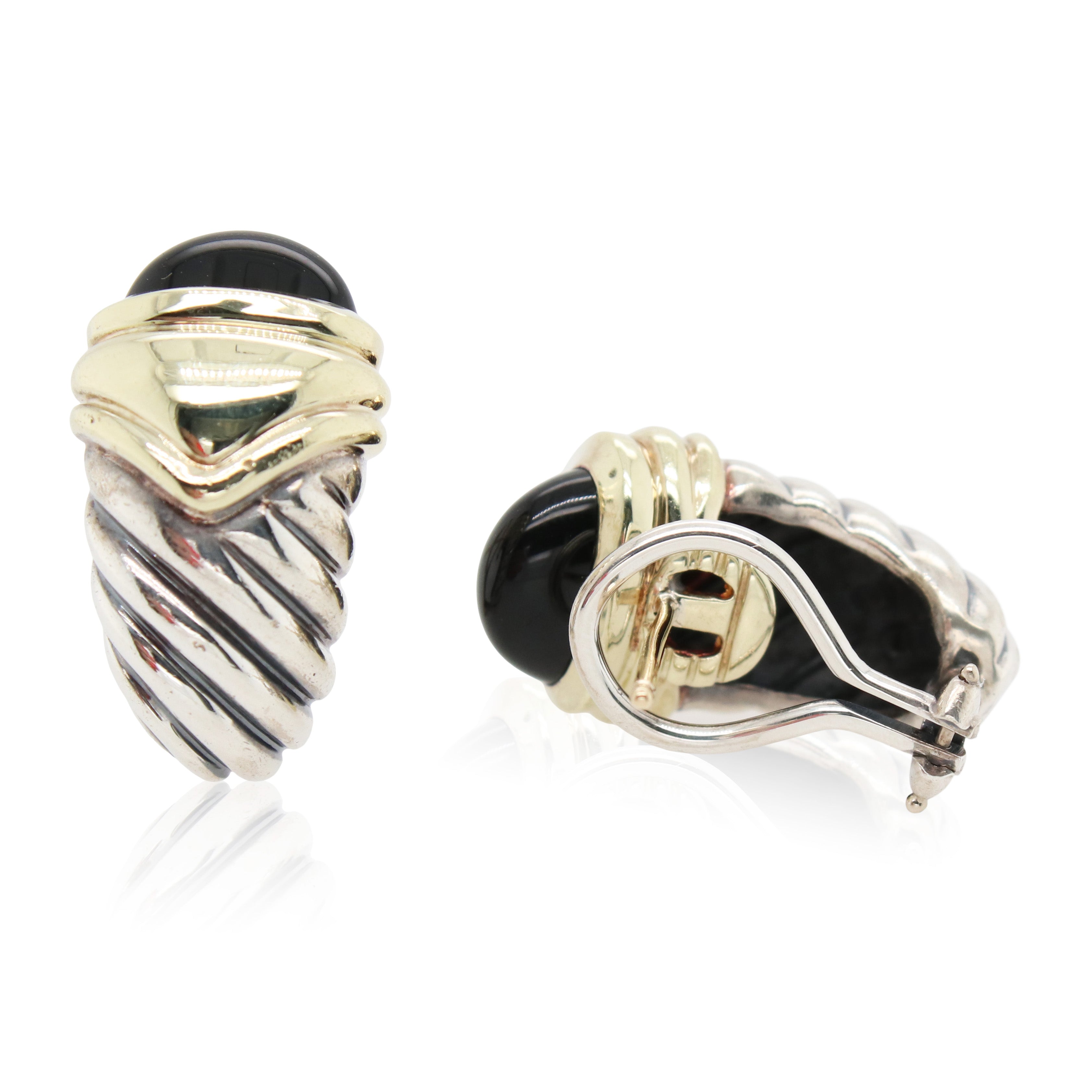 Estate David Yurman Black Oynx Shrimp Earrings