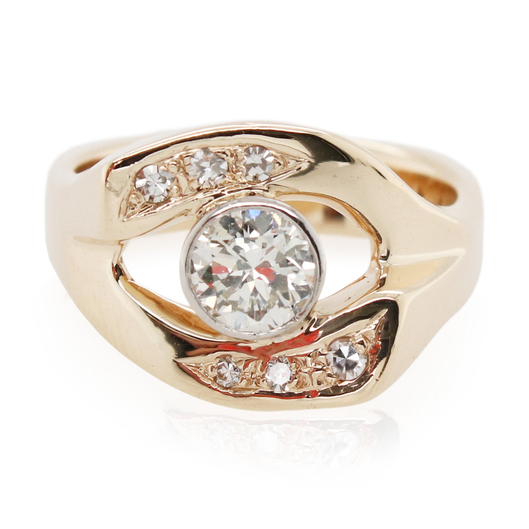 Estate 0.58ct Round Diamond Bypass Ring