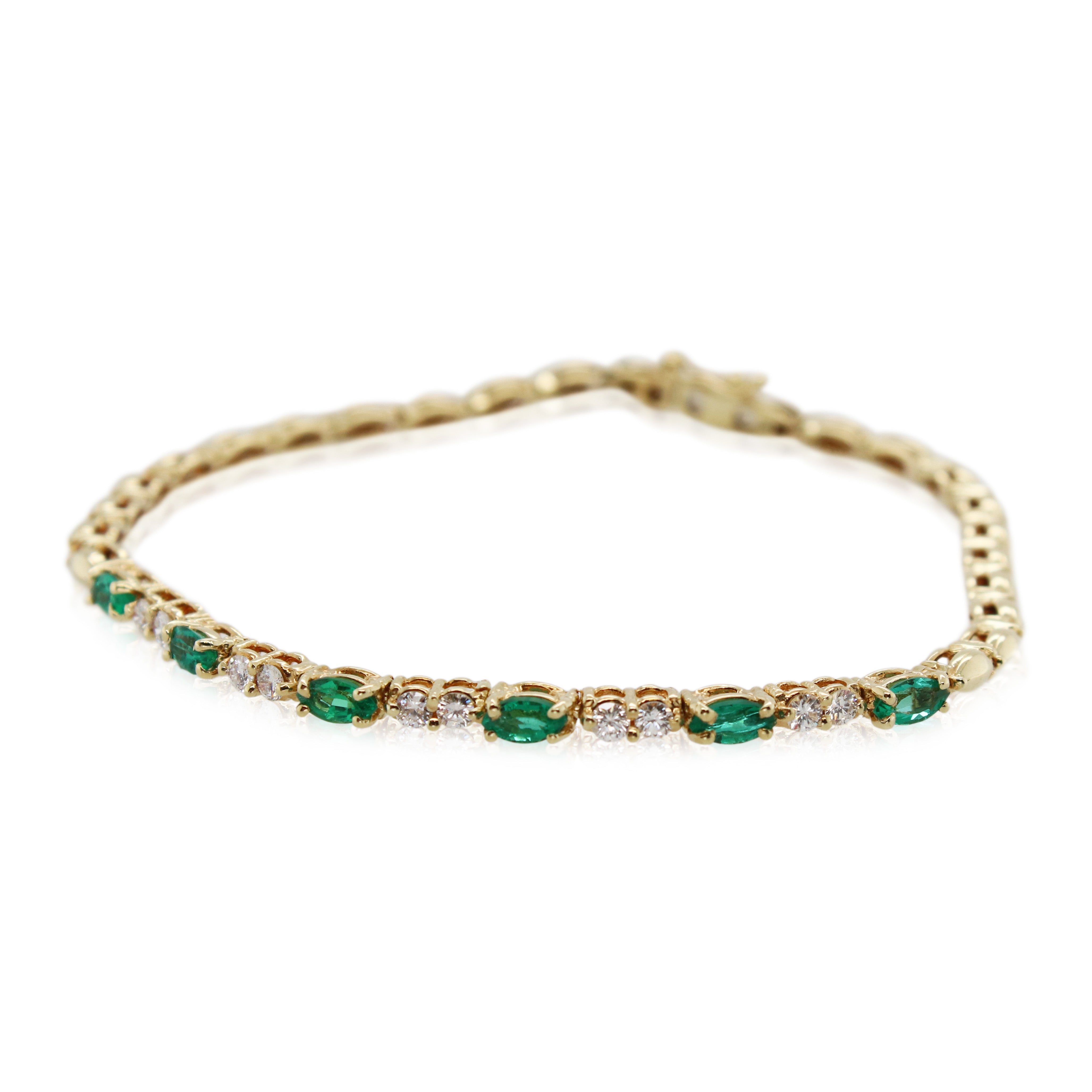 Estate Diamond and Green Tourmaline Bracelet