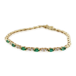 Estate Diamond and Green Tourmaline Bracelet