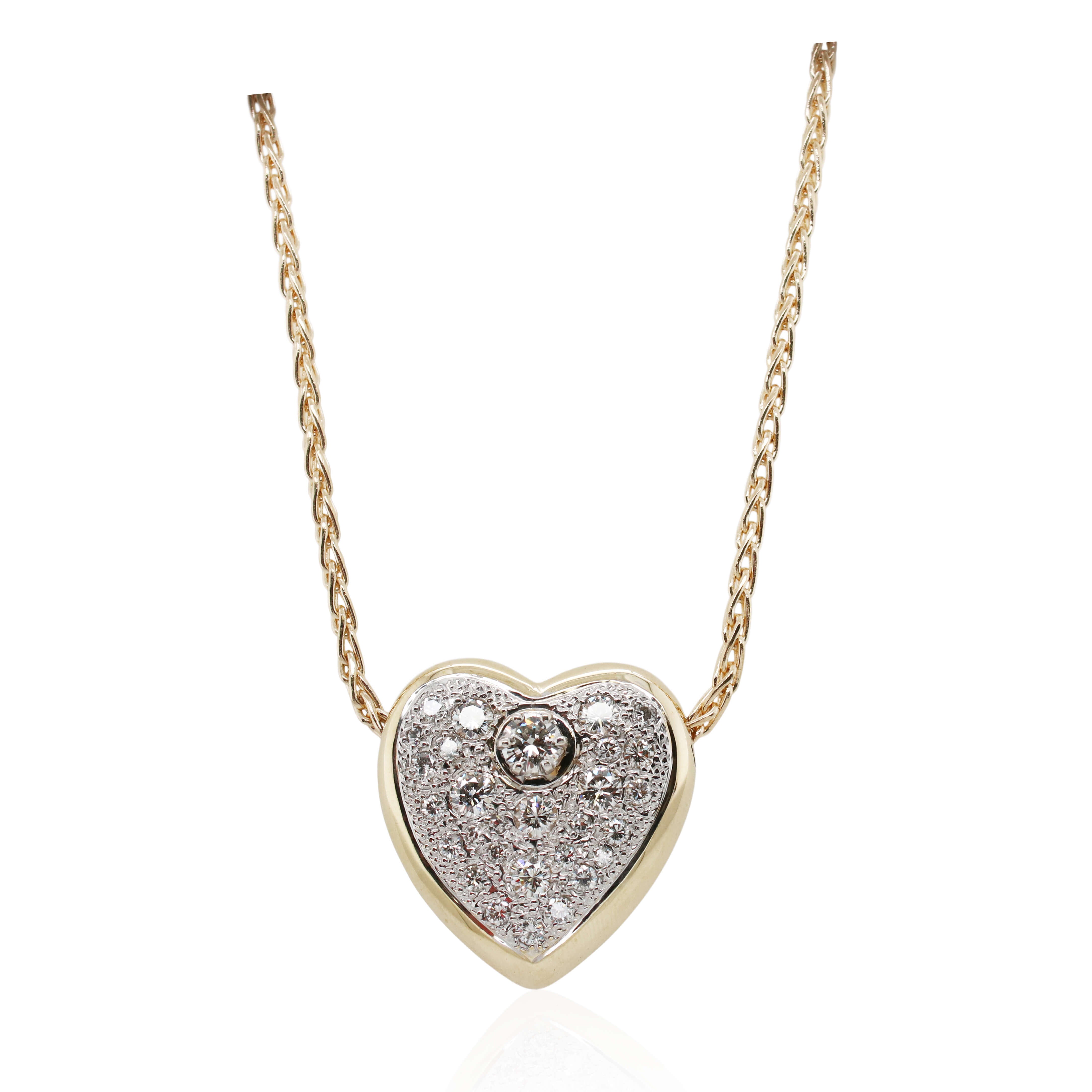 Estate Diamond Heart Pendant