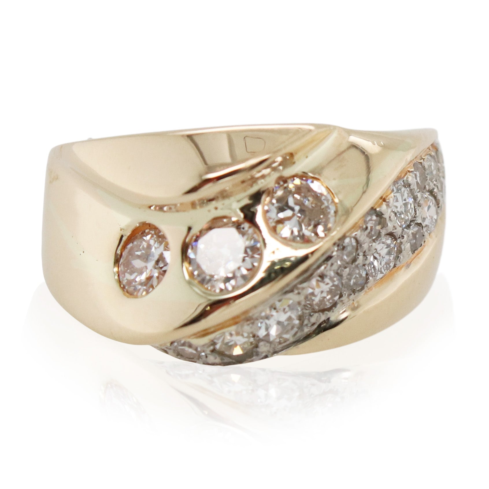 Estate Diamond Crossover Ring