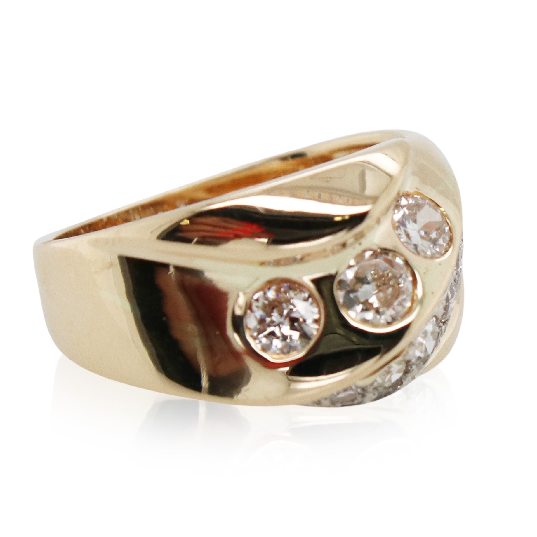 Estate Diamond Crossover Ring