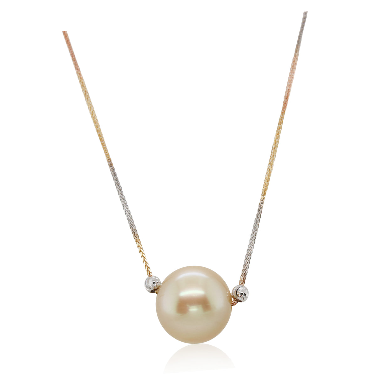 Estate Pearl Pendant with Tri Colored Chain