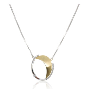 Estate Two-Tone Diamond Moon Pendant