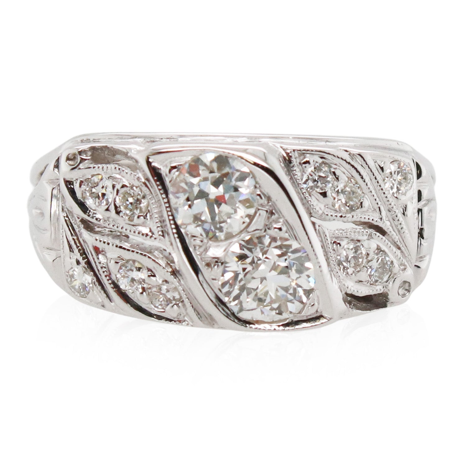 Estate Milgrain Diamond Fashion Ring