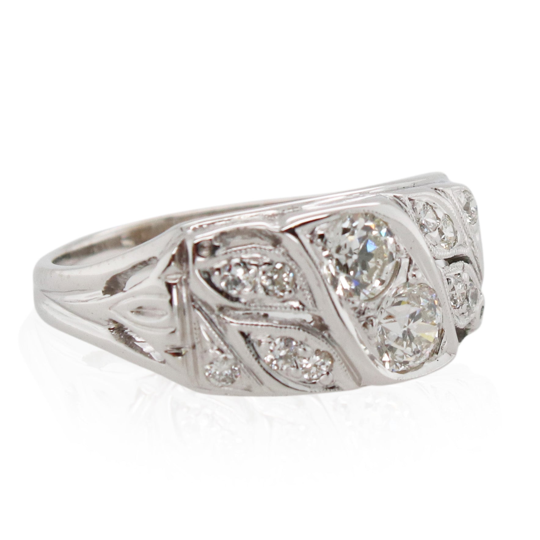 Estate Milgrain Diamond Fashion Ring