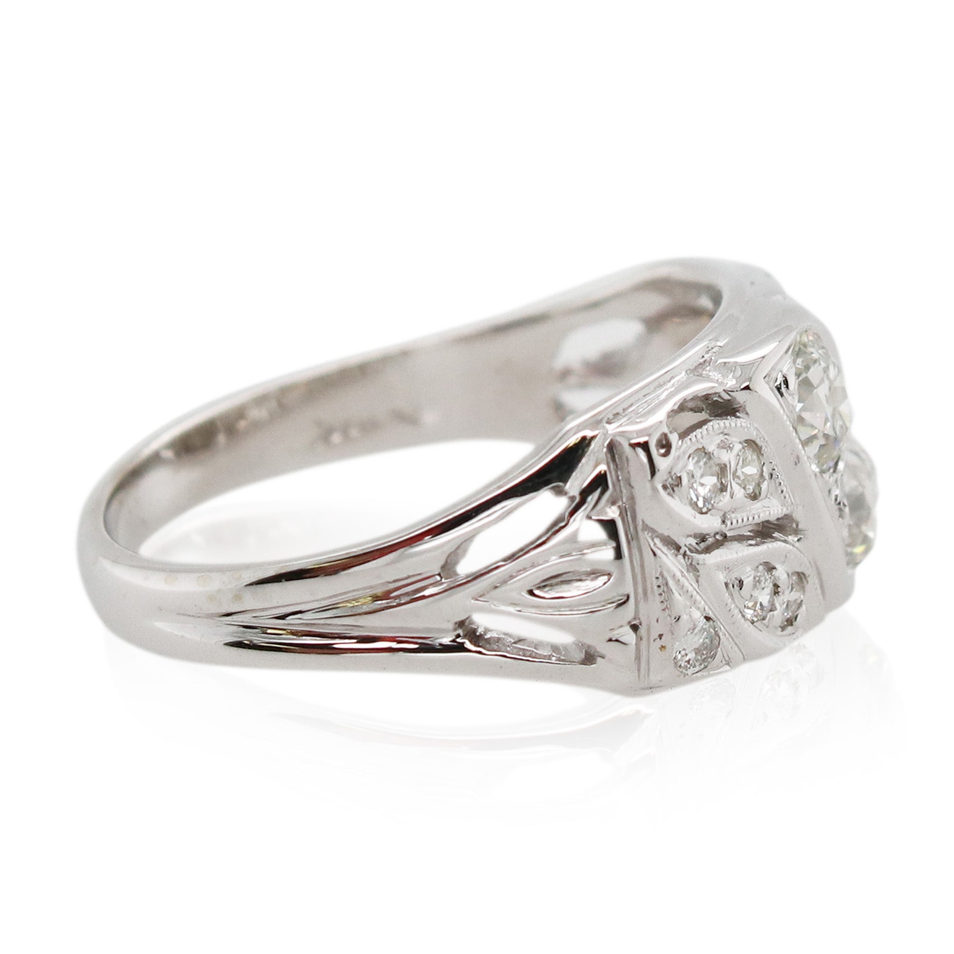 Estate Milgrain Diamond Fashion Ring
