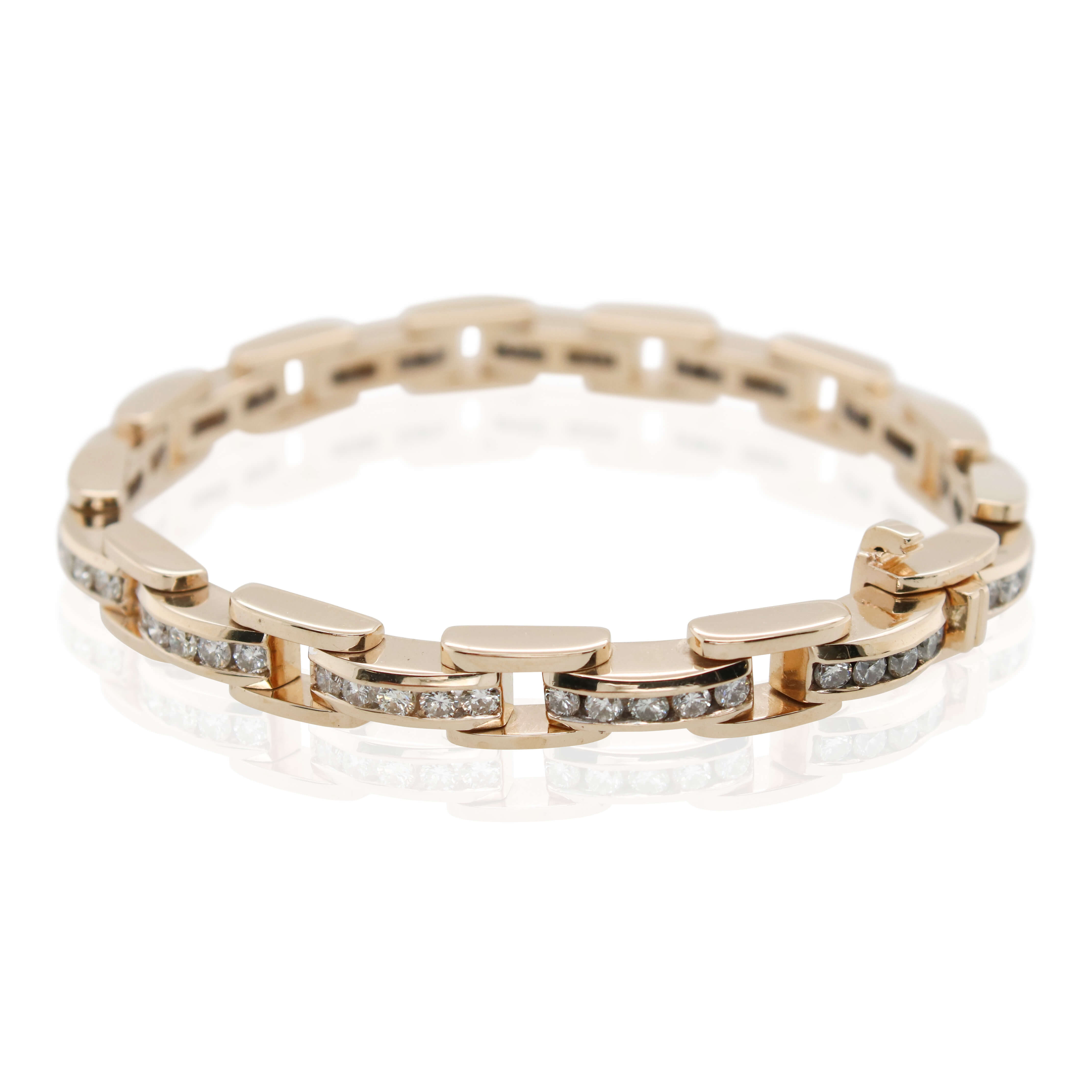Estate Channel Set Diamond Link Bracelet