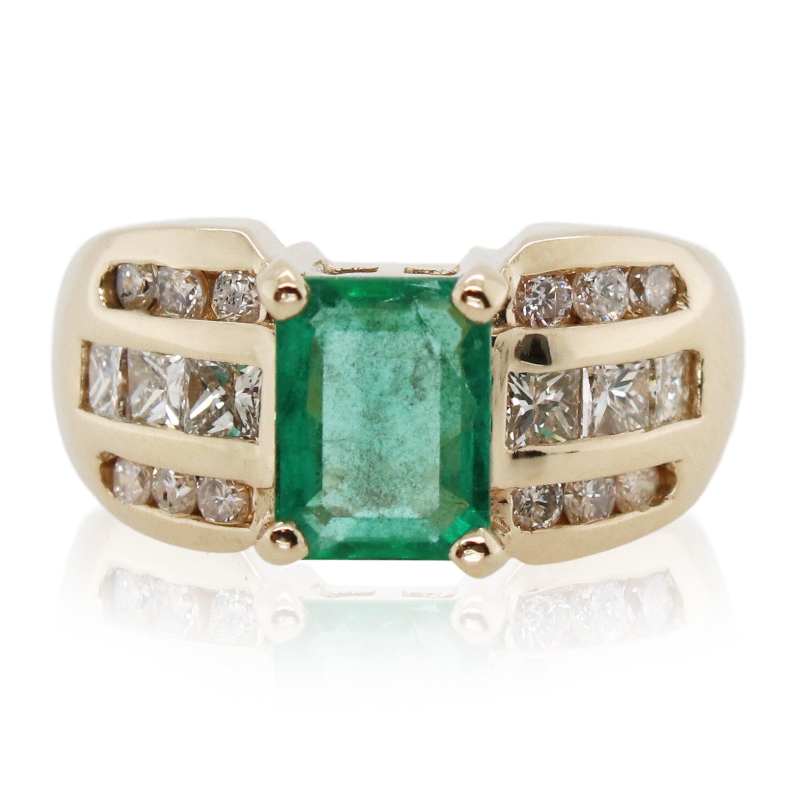 Estate 2.25ct Emerald Cut Emerald Ring