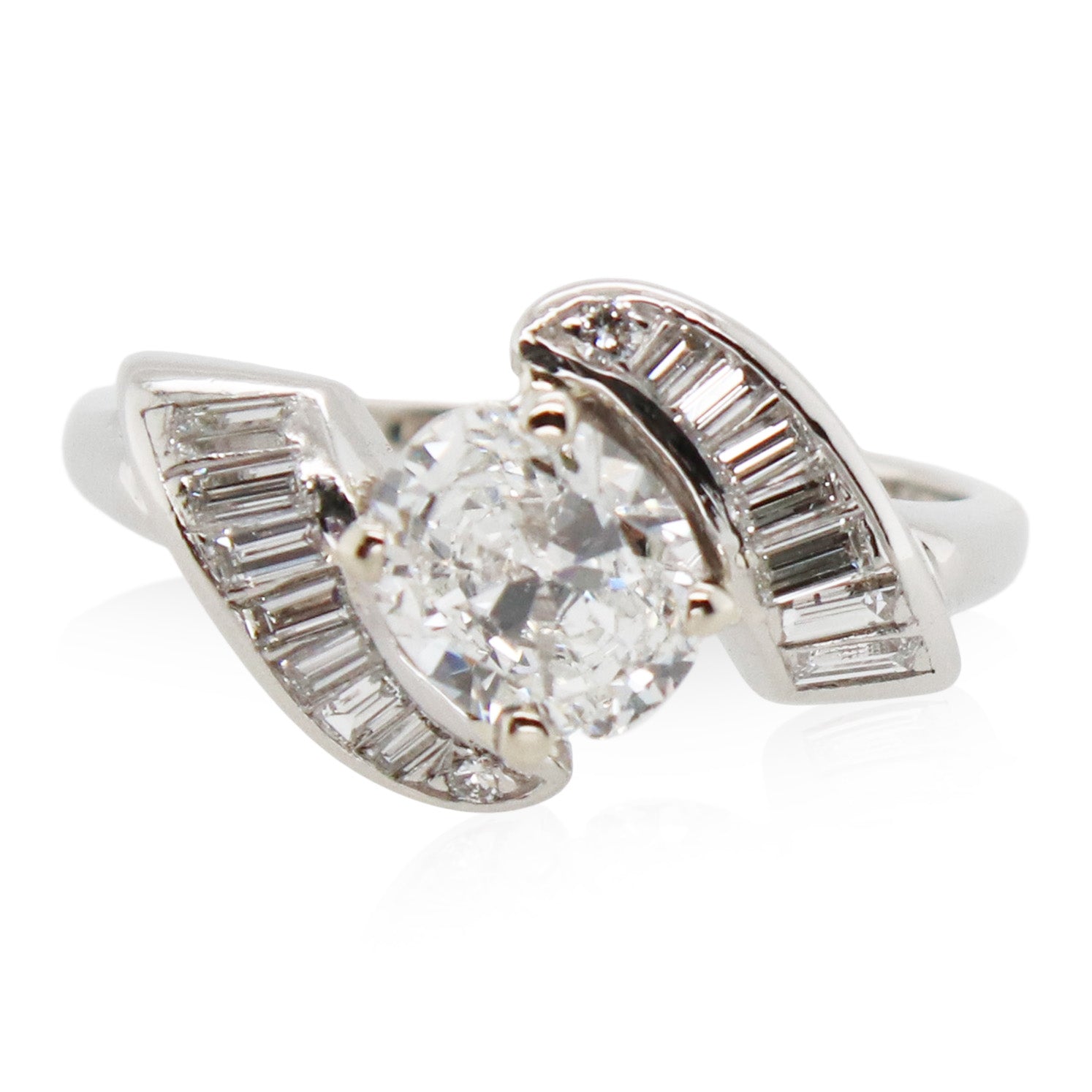 0.75ct Oval Diamond Bypass Ring
