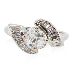 0.75ct Oval Diamond Bypass Ring