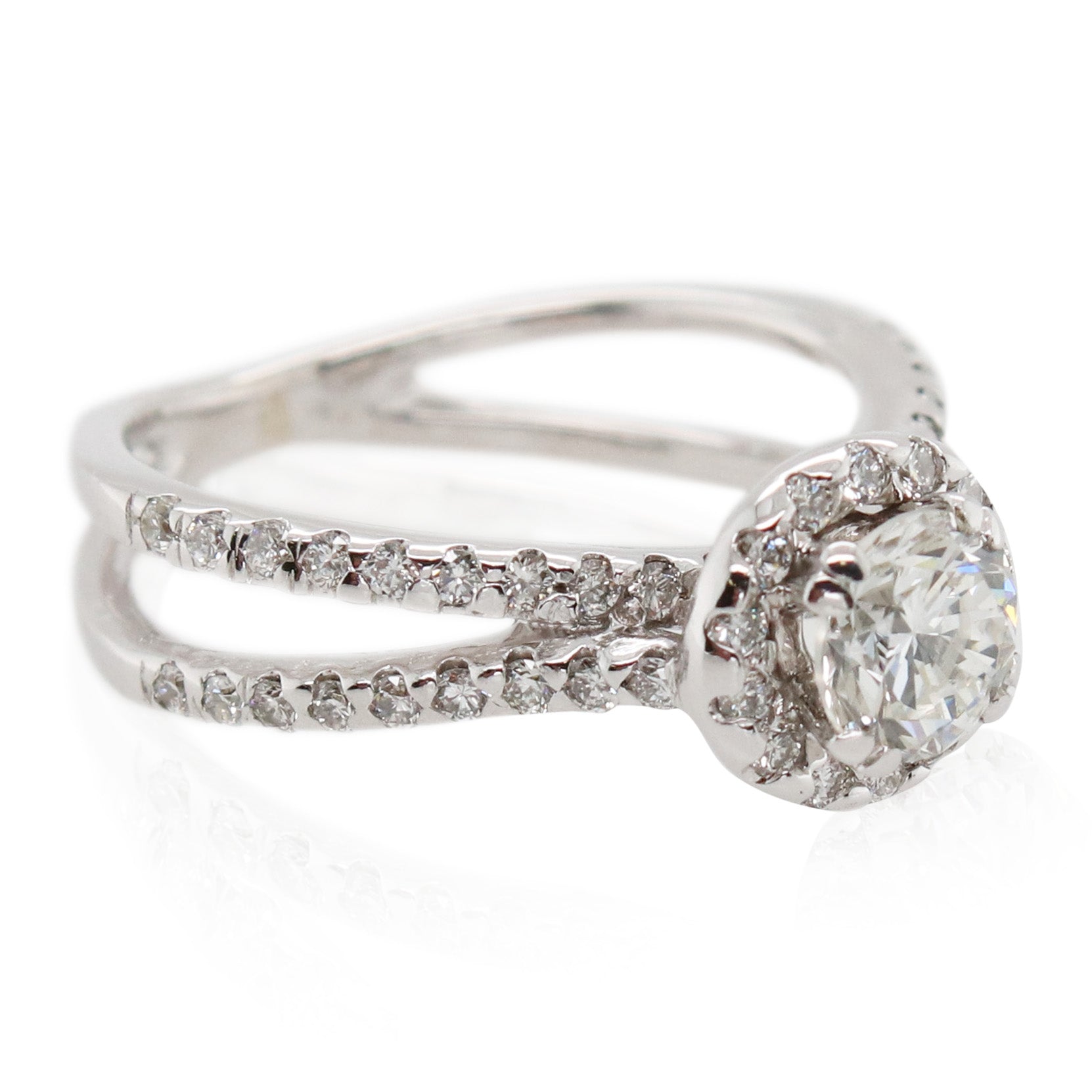 Estate 0.60ct Round Diamond Split Shank Engagement Ring