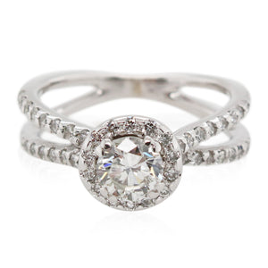 Estate 0.60ct Round Diamond Split Shank Engagement Ring