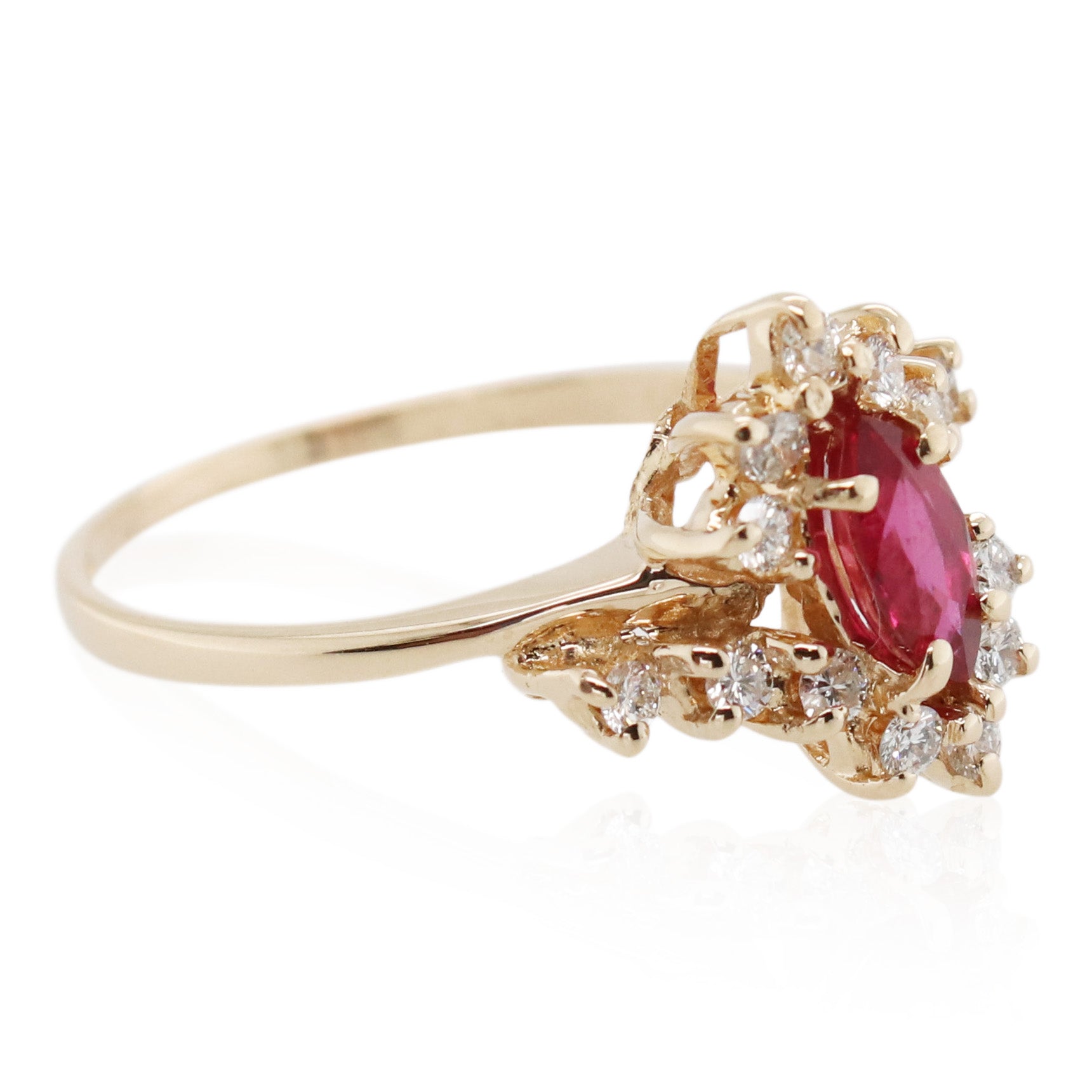 Estate Ruby and Diamond Bypass Ring